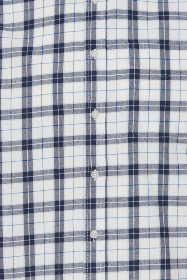 Blend Navy & Cream Check Shirt 20715738 - Image 3