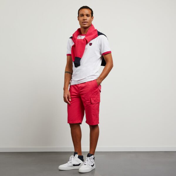Eden Park White Dynamic T-Shirt With Pink Collar - Image 3