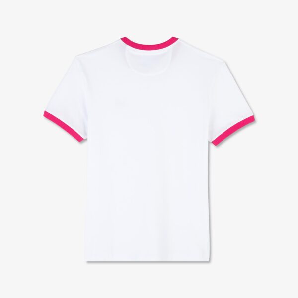 Eden Park White Dynamic T-Shirt With Pink Collar - Image 5