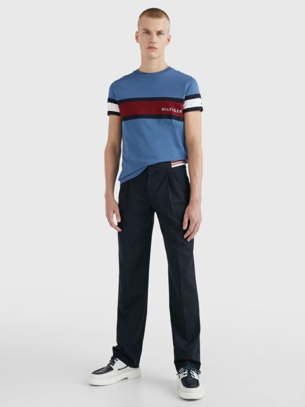 Tommy Hilfiger Blue Coast T-Shirt With Red Tommy Stripe - Image 3
