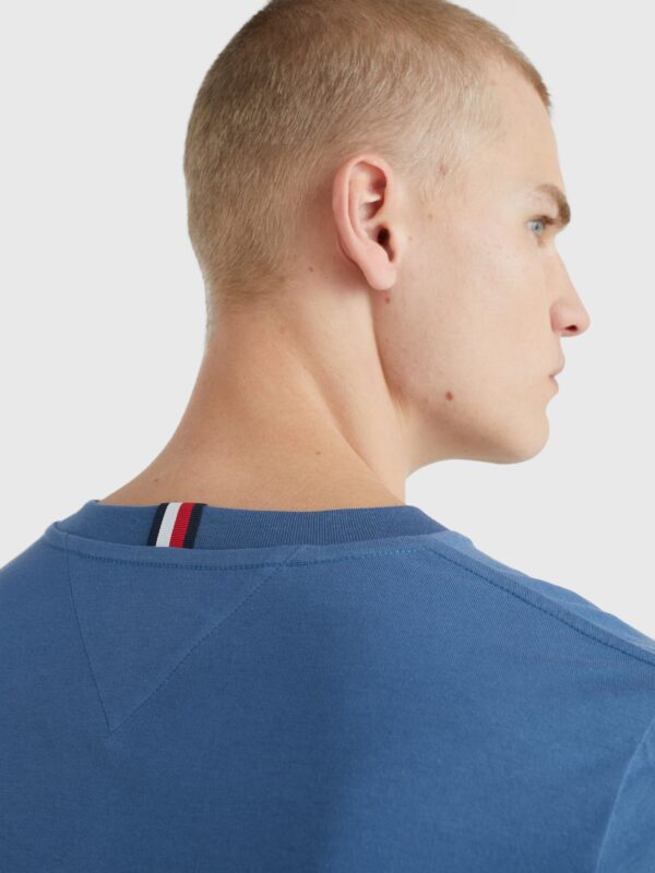 Tommy Hilfiger Blue Coast T-Shirt With Red Tommy Stripe - Image 4