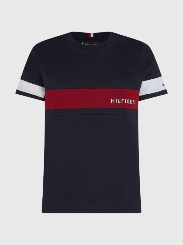 Tommy Hilfiger Navy T-Shirt With Red Tommy Stripe