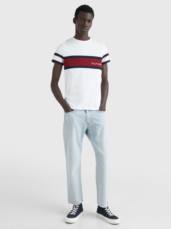 Tommy Hilfiger White T-Shirt With Red Tommy Stripe - Image 2