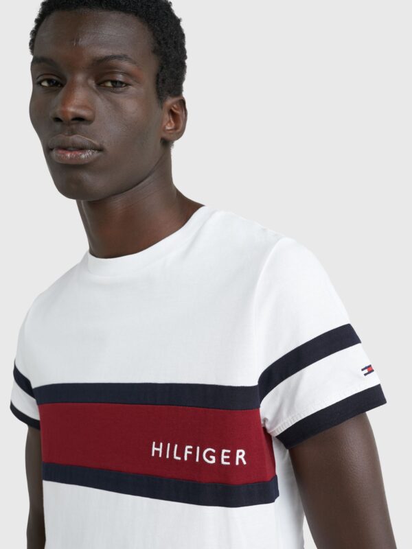 Tommy Hilfiger White T-Shirt With Red Tommy Stripe - Image 3