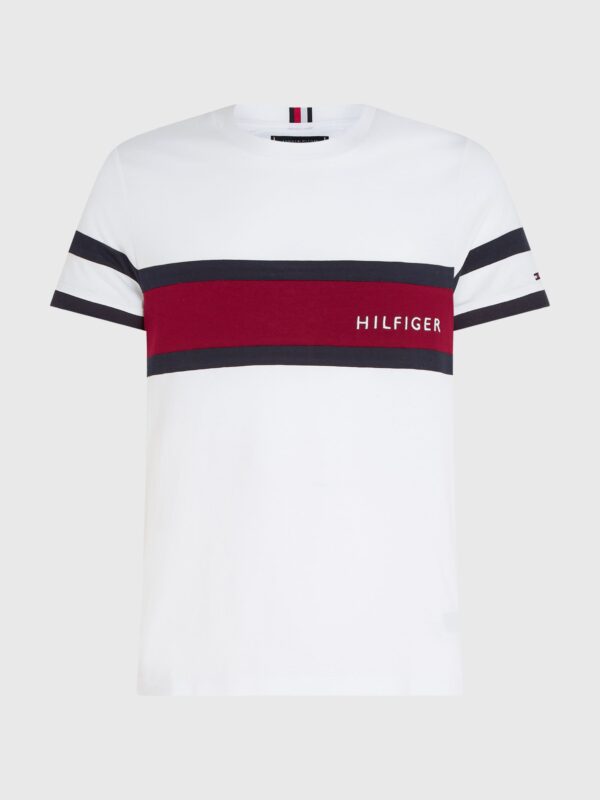 Tommy Hilfiger White T-Shirt With Red Tommy Stripe