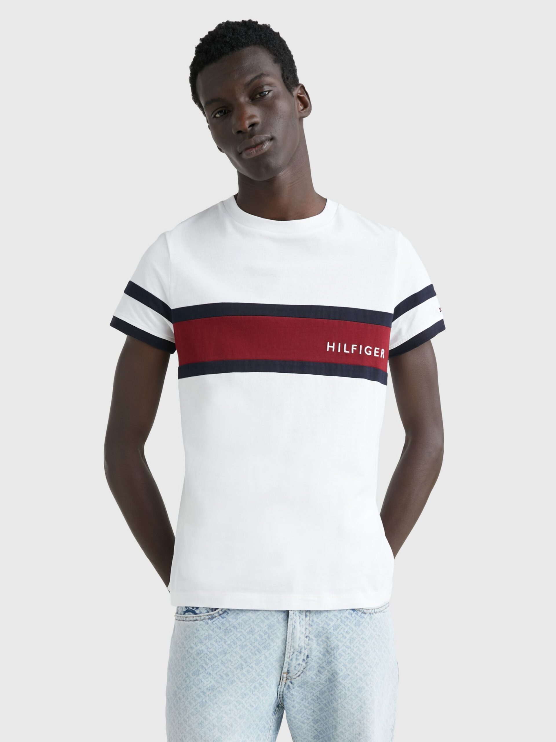 Tommy Hilfiger White T-Shirt With Red Tommy Stripe 29282