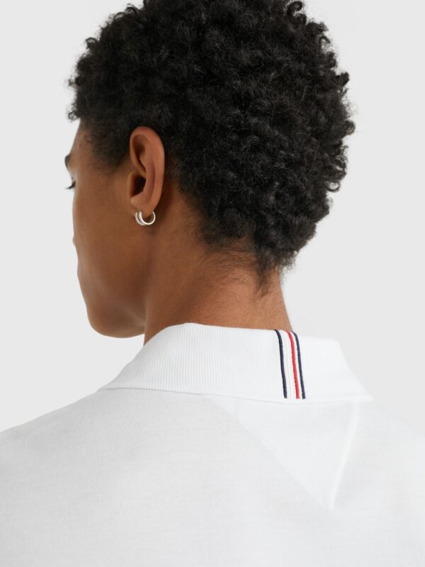 Tommy Hilfiger White Polo With Stripe Logo - Image 3