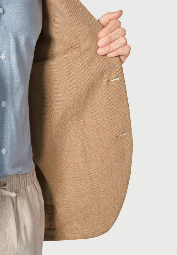 Brook Taverner Thorpe Tan Herringbone Jacket - Image 5