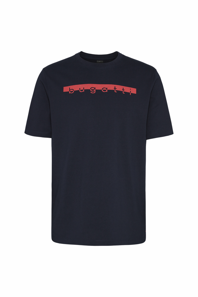 Bugatti Navy T-Shirt With Red Logo
