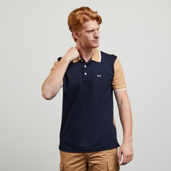 Eden Park Tan & Navy Polo