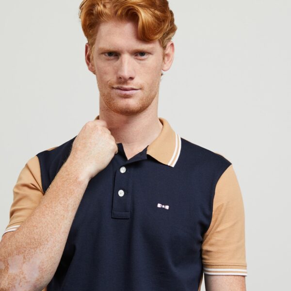 Eden Park Tan & Navy Polo - Image 3