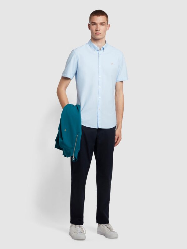Farah Brewer Sky Blue Oxford Short Sleeve Shirt F4WSB061 - Image 2
