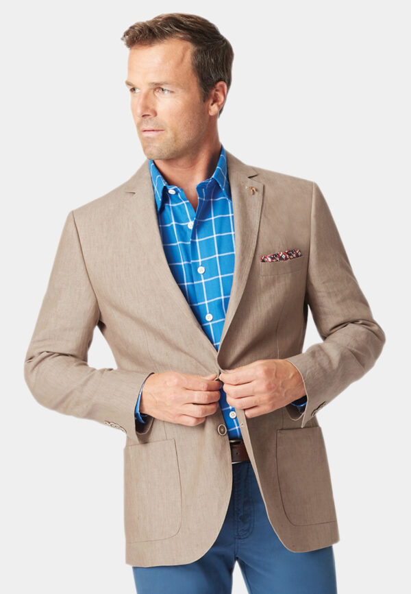 Brook Taverner Leeds Biscuit Linen Jacket