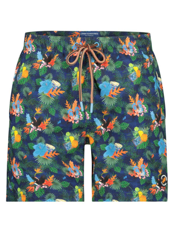 A Fish Named Fred Navy Leaf Swimshorts