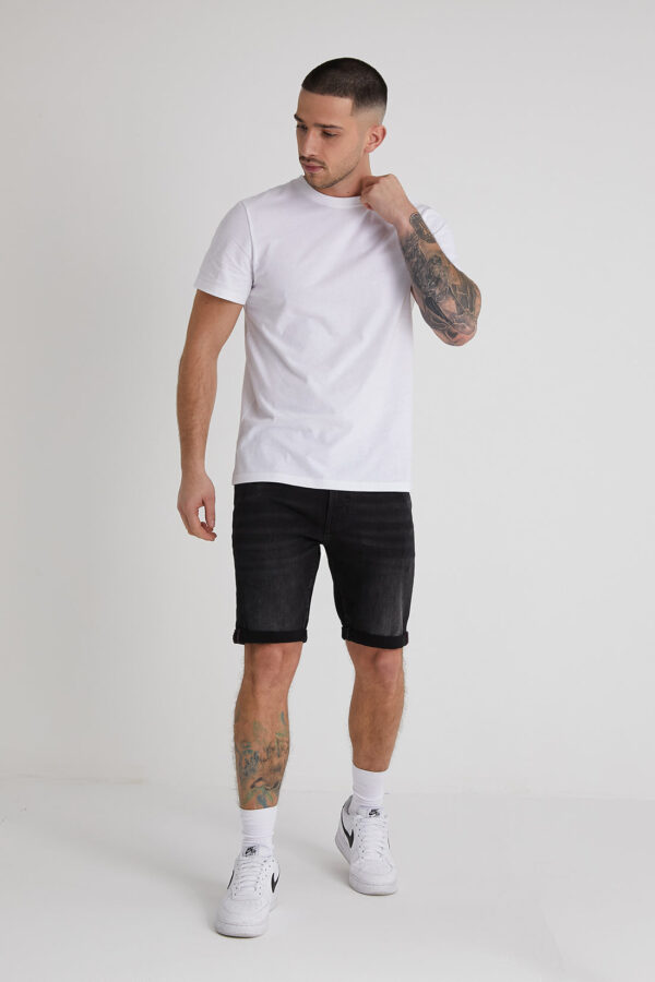 DML Texas Washed Black Denim Shorts