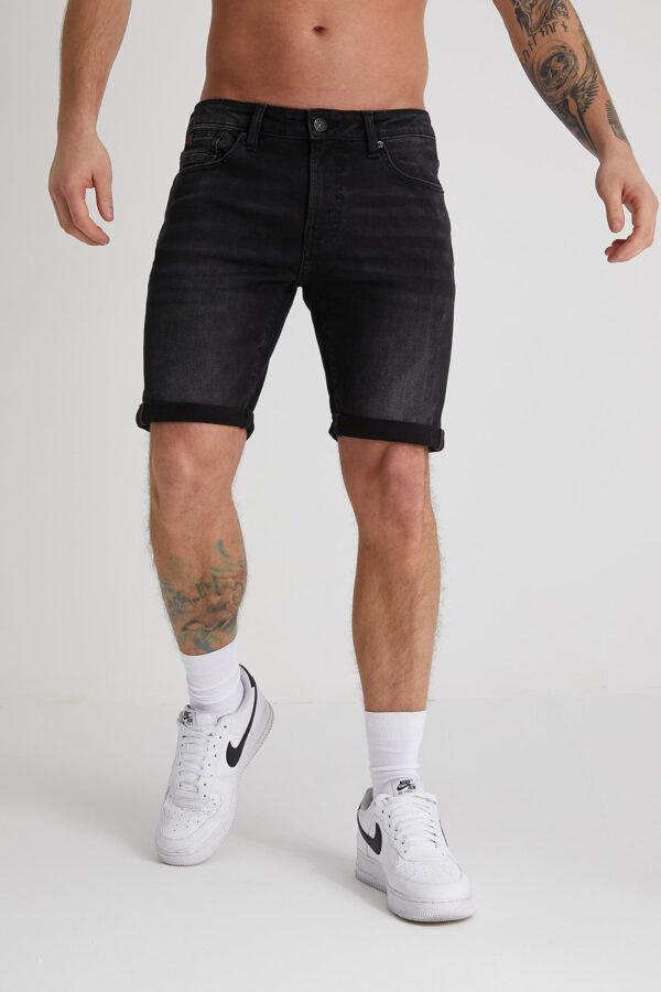 DML Texas Washed Black Denim Shorts - Image 2