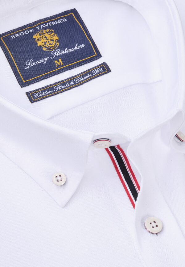 Brook Taverner White Oxford Short Sleeve Shirt 4215AT - Image 2