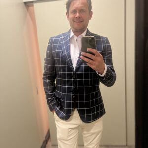 Torre Muret - Navy Jacket With White Check