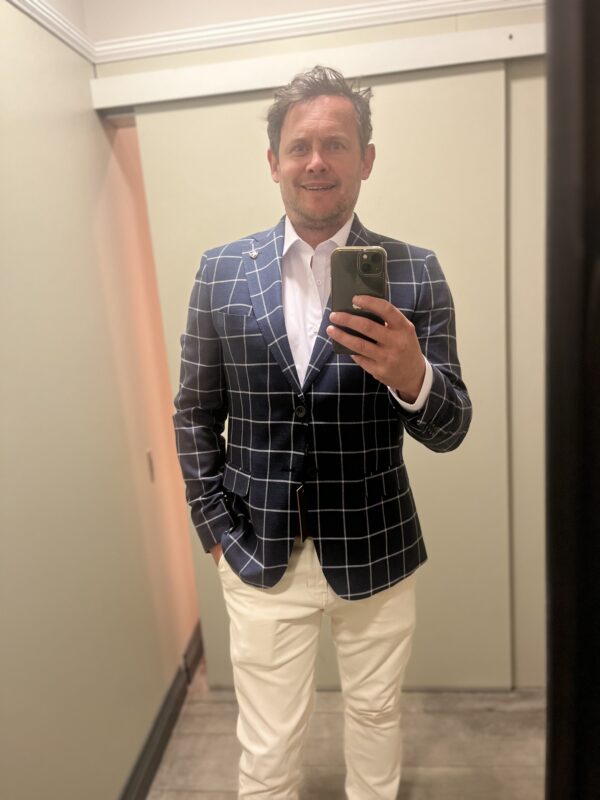 Torre Muret - Navy Jacket With White Check