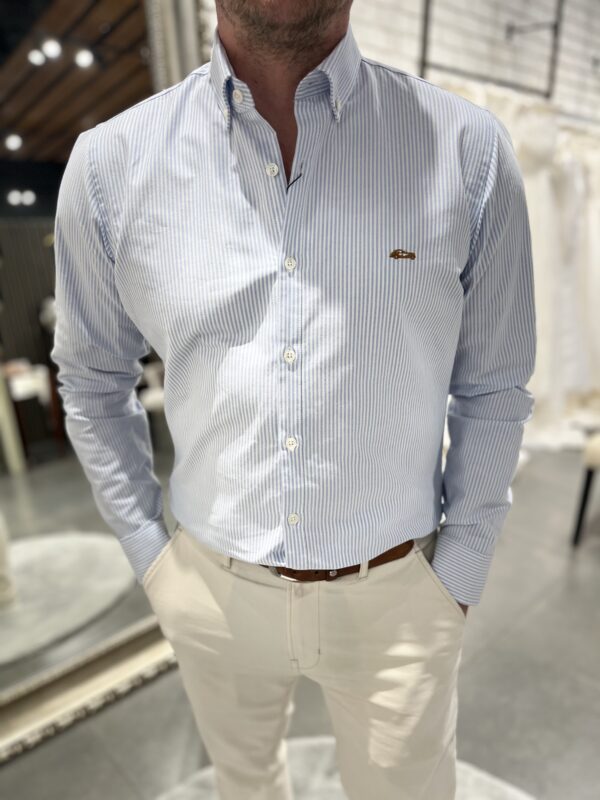 Dario Beltran Zalama - Blue & White Stripe Shirt - Image 2