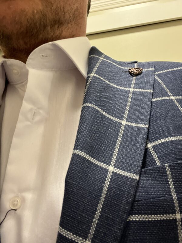 Torre Muret - Navy Jacket With White Check - Image 2