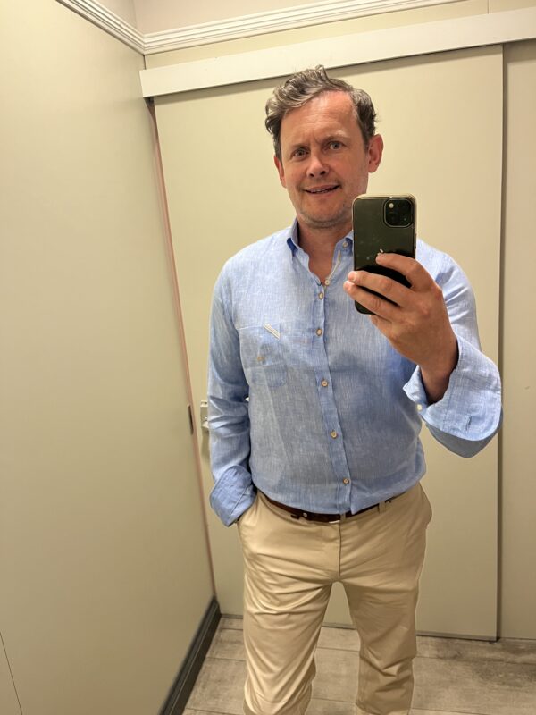 Dario Beltran Hijo - Blue Long Sleeve Linen Shirt