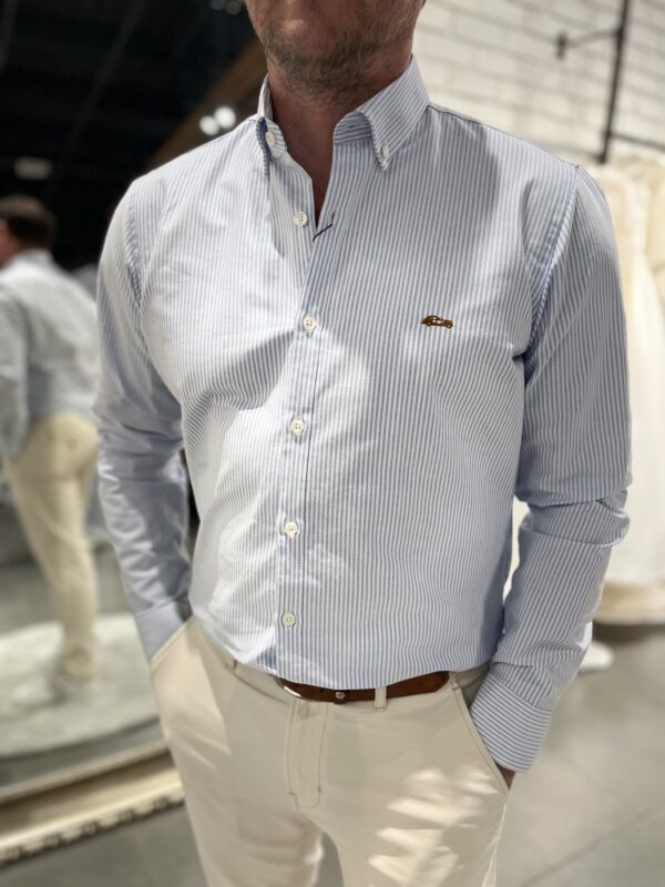 Dario Beltran Zalama - Blue & White Stripe Shirt - Image 3