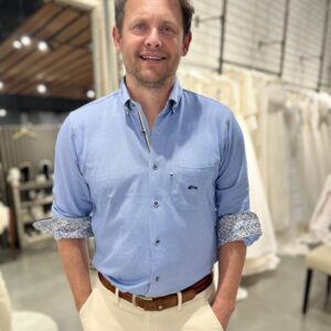 Dario Beltran Isobol - Blue & White Micro Square Shirt