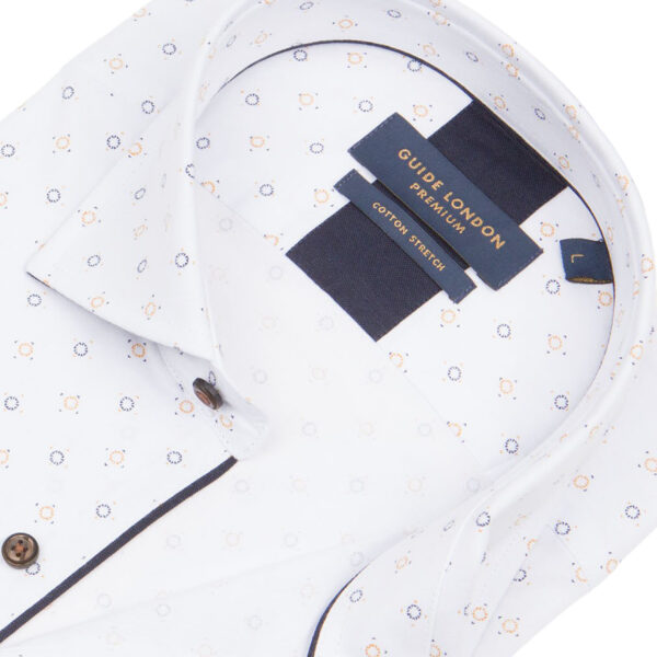 Guide London White Shirt With Circle/Dot Patten LS76480 - Image 2
