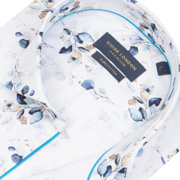 Guide London Blue Foliage Short Sleeve Shirt 2715 - Image 2