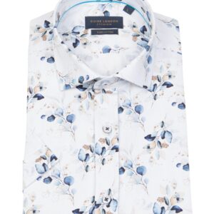 Guide London Blue Foliage Short Sleeve Shirt 2715