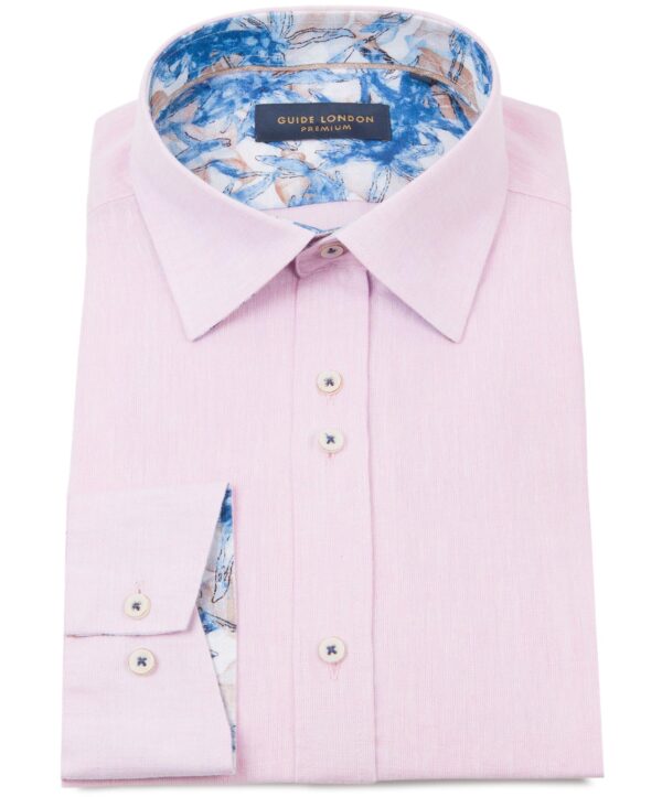 Guide London Pink Linen Shirt LS76166