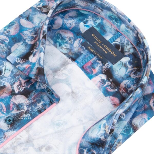 Guide London Blue Skull Shirt LS76508 - Image 2