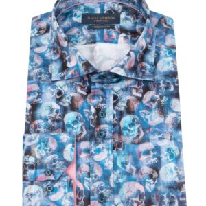 Guide London Blue Skull Shirt LS76508