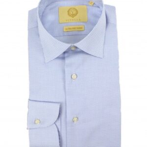 Viyella Blue Micro Check Tailored Shirt