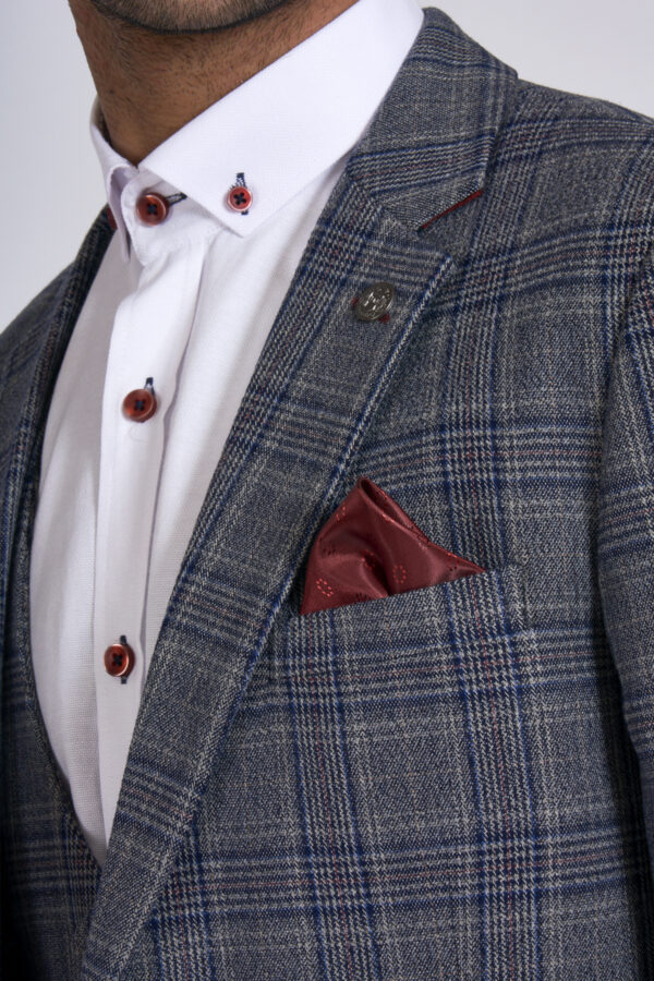 Marc Darcy Enzo Blue/Grey Jacket - Image 3