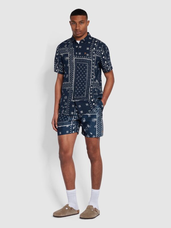 Farah Colbert Navy Bandana Print Swim Shorts - Image 2