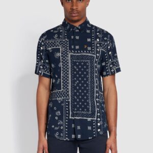 Farah Marcus Navy Short Sleeve Shirt