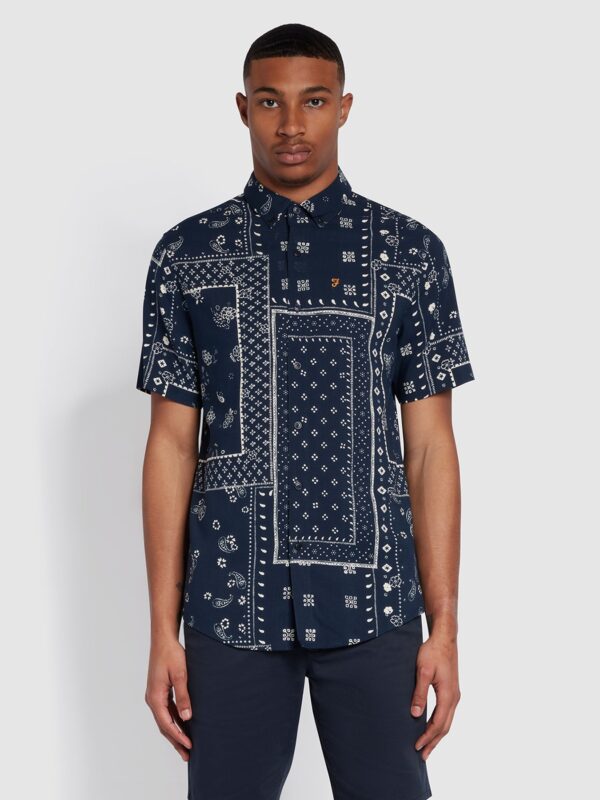 Farah Marcus Navy Short Sleeve Shirt