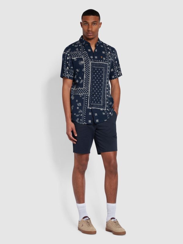 Farah Marcus Navy Short Sleeve Shirt - Image 4