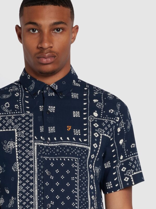 Farah Marcus Navy Short Sleeve Shirt - Image 2