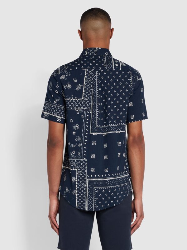 Farah Marcus Navy Short Sleeve Shirt - Image 3