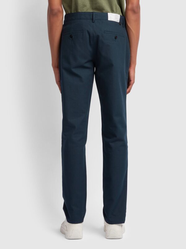 Farah Hopsack Navy Cotton Trousers F4BS9093 - Image 3