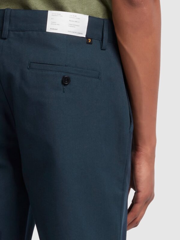 Farah Hopsack Navy Cotton Trousers F4BS9093 - Image 4