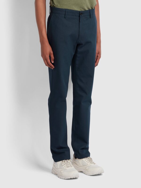 Farah Hopsack Navy Cotton Trousers F4BS9093 - Image 2