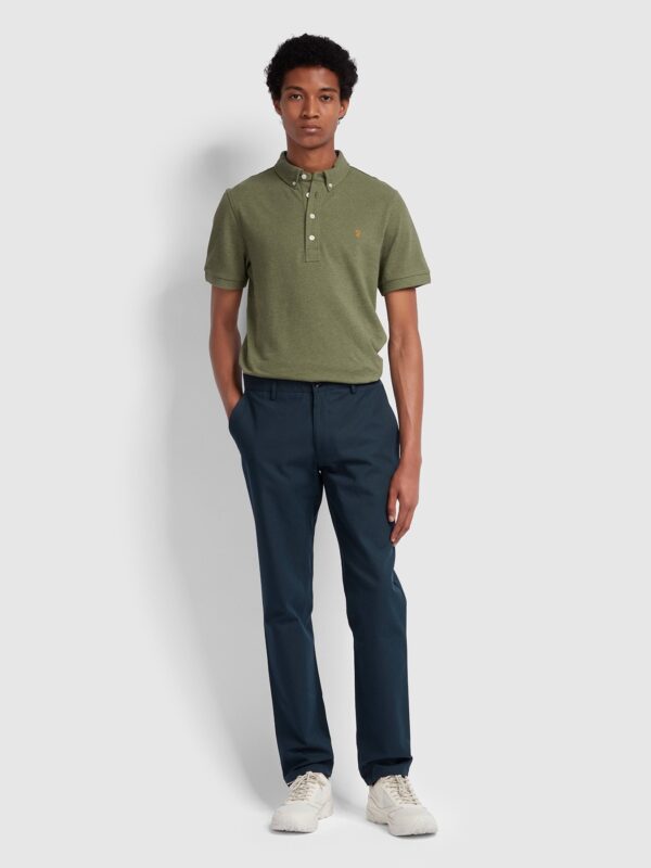 Farah Hopsack Navy Cotton Trousers F4BS9093