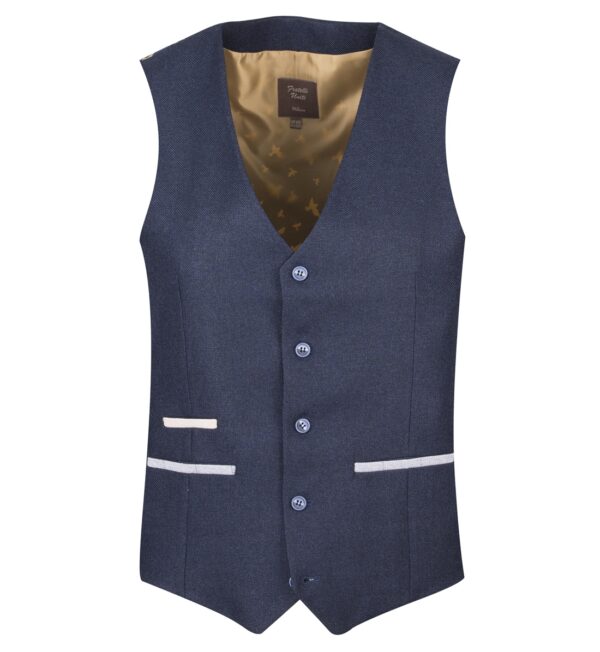 Fratelli Navy Waistcoat With Blue Detail 1024 - Image 3