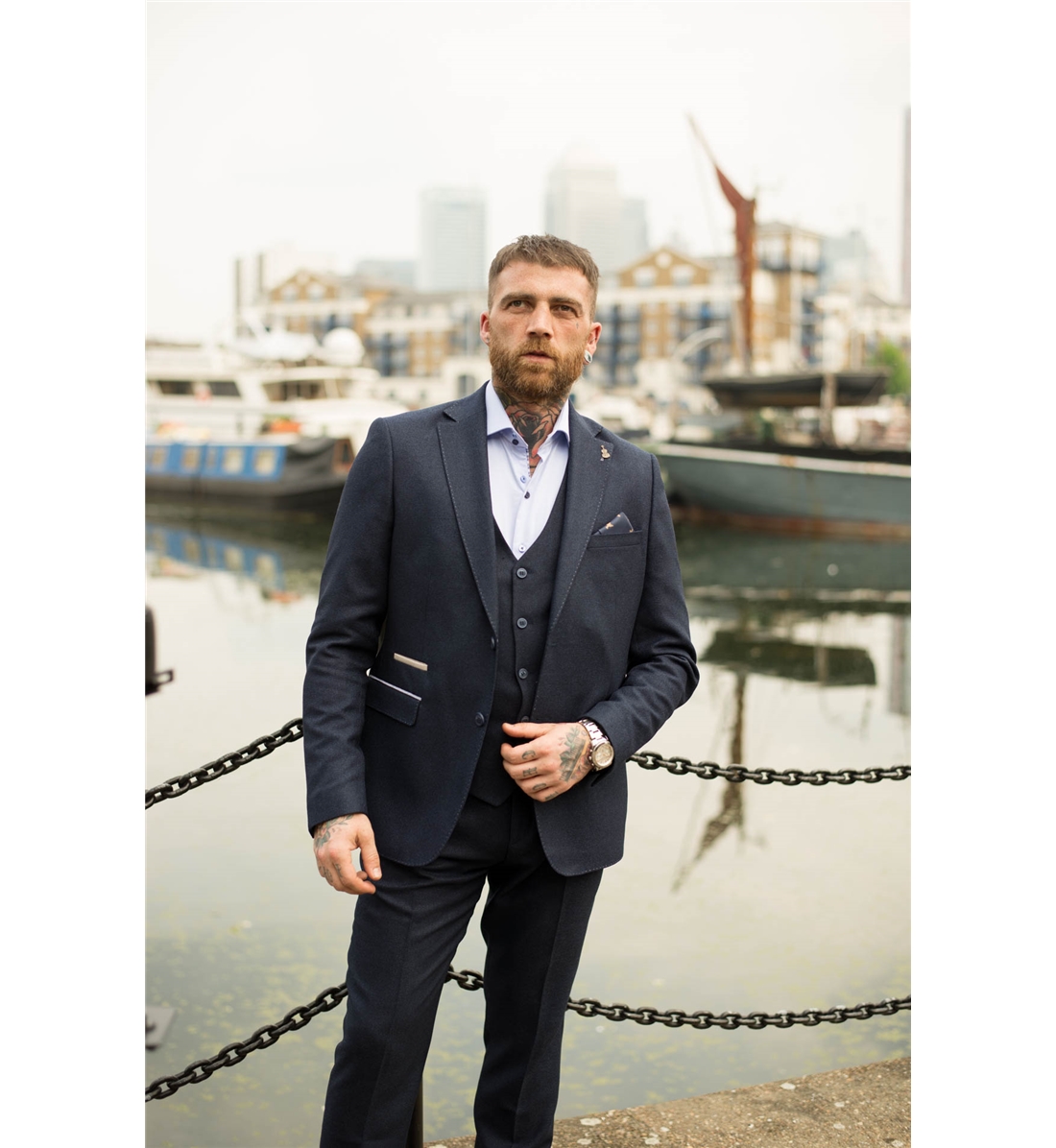 Fratelli Navy 2 Piece Suit With Blue Detail - Image 9