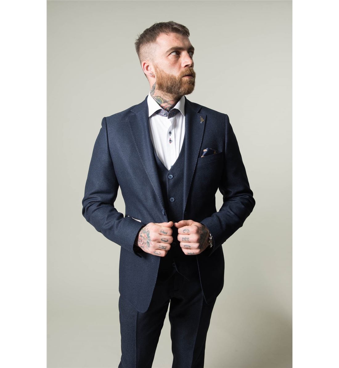Fratelli Navy 2 Piece Suit With Blue Detail