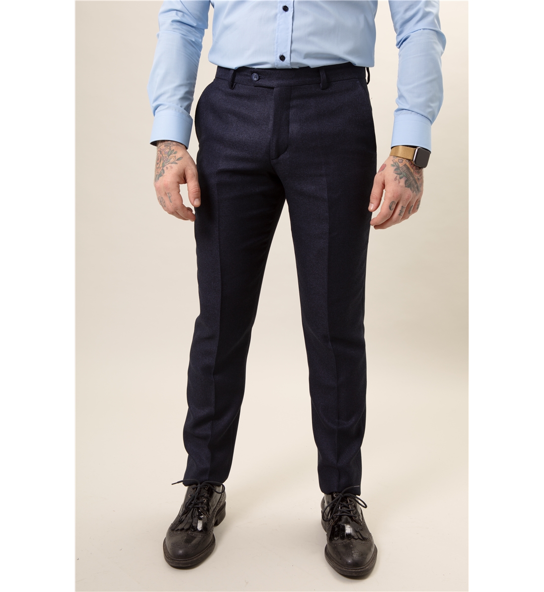 Fratelli Navy 2 Piece Suit With Blue Detail - Image 8